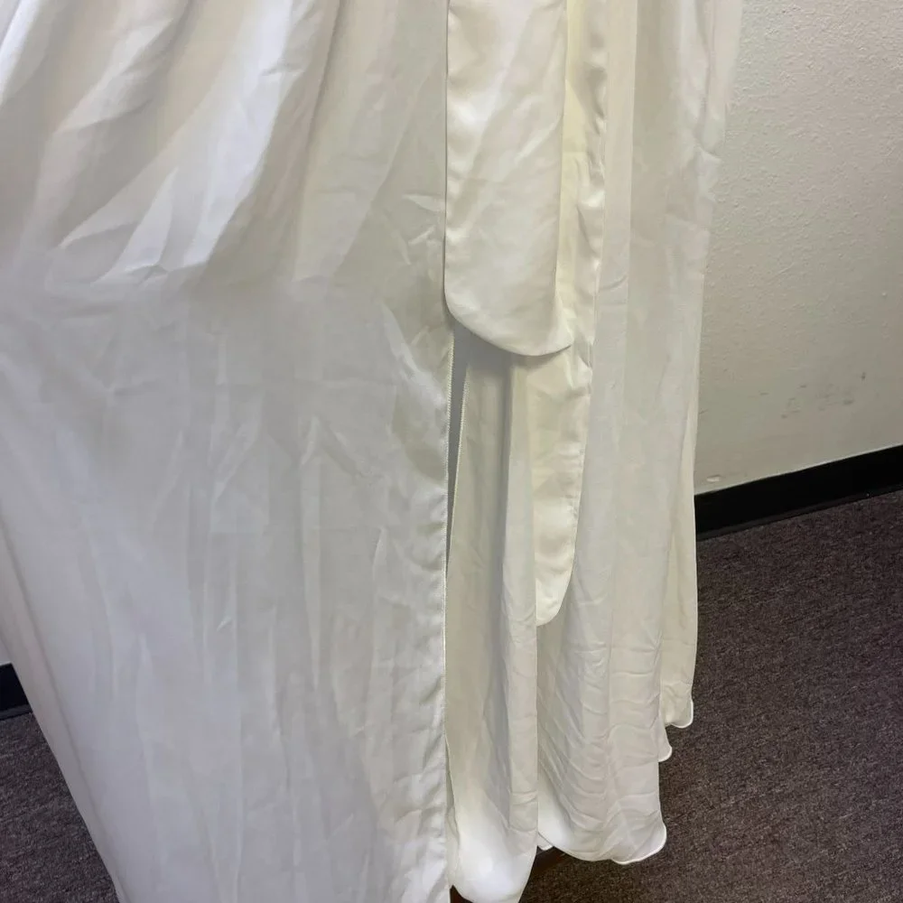 Vici White Chiffon Maxi Dress with Tie Belt Size Medium - Picture 6 of 8